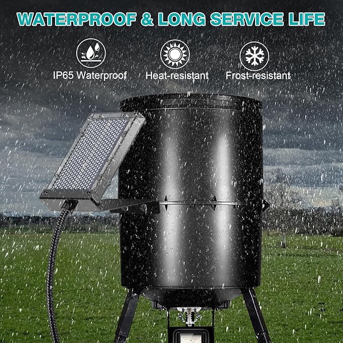 Solar Panel for Deer Feeder, 6V Solar Panel Outdoor Hunting Feeder Waterproof, Solar Power Battery Charger 6Volt with Mounting Bracket and Alligator Clip Design for Game Feeder…