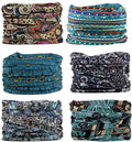 KINREE Neck Gaiter 6 Pack, Multifunctional Headwear UV Protection Breathable Headband Face Mask for Men Women Outdoor Sports