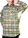 BOCOMAL FR Shirt for Summer Lightweight Vented Mesh Back and Underarm Breathable Flame Resistant Welding Button Down Shirts