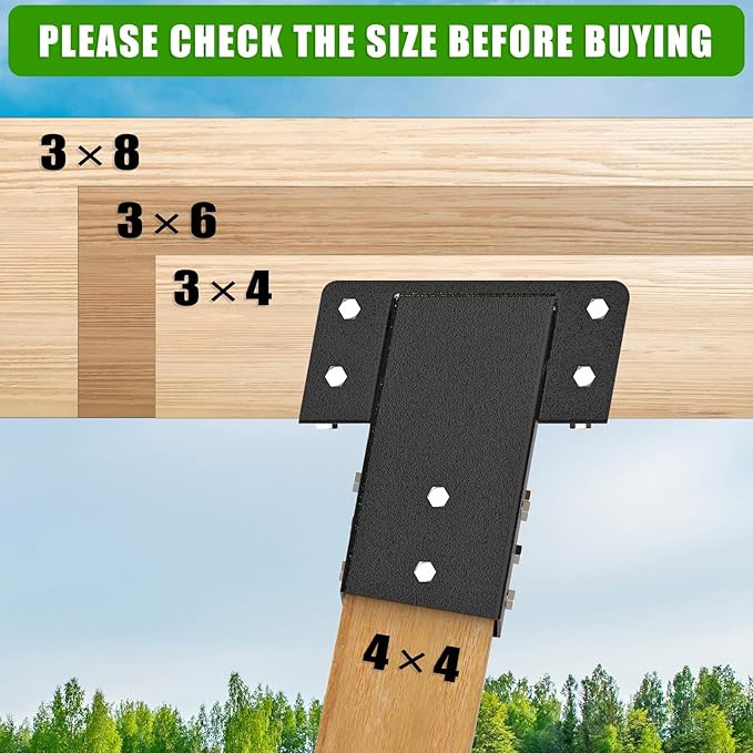Dolibest Heavy Duty Deer Stand Brackets, 4x4 Compound Angle Bracket, Powder Coated Elevated Bracket for Outdoor Platforms, Deer Hunting, Shooting Shack, Observation Decks& Tree Houses (4Pack)
