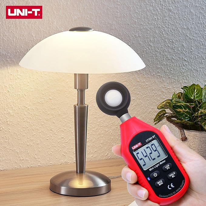 UNI-T UT383BT Digital Illuminance Light Meter Tester Lux Meter 0~199,900 Lux (0~18,500 FC) Foot Candles Luxmeter for Film Photography Plants Photometer Lighting Intensity Brightness Measurement