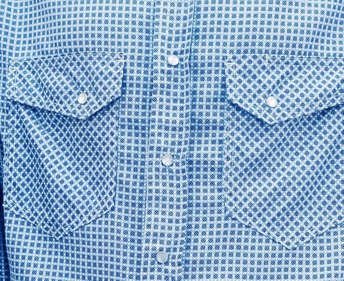 BOCOMAL FR Shirts for Men Printed Plaid Flame Resistant Clothing 6.5oz Cotton Button Up Welding Shirts NFPA2112 CAT2