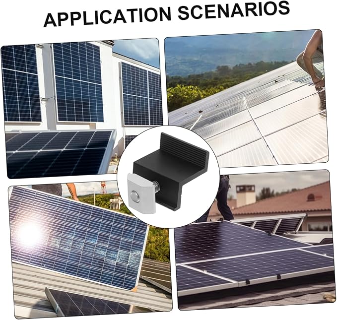 Toyvian 4pcs Photovoltaic Bracket Pressing Aluminum Solar Panel Stand Solar Panel Mounting Frames