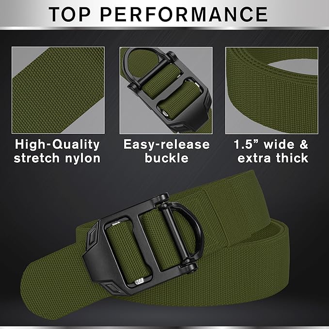 TECEUM Tactical Belt – Heavy-Duty & Quick Release – Military, Work, Rigger, Duty & Utility Belt for Men