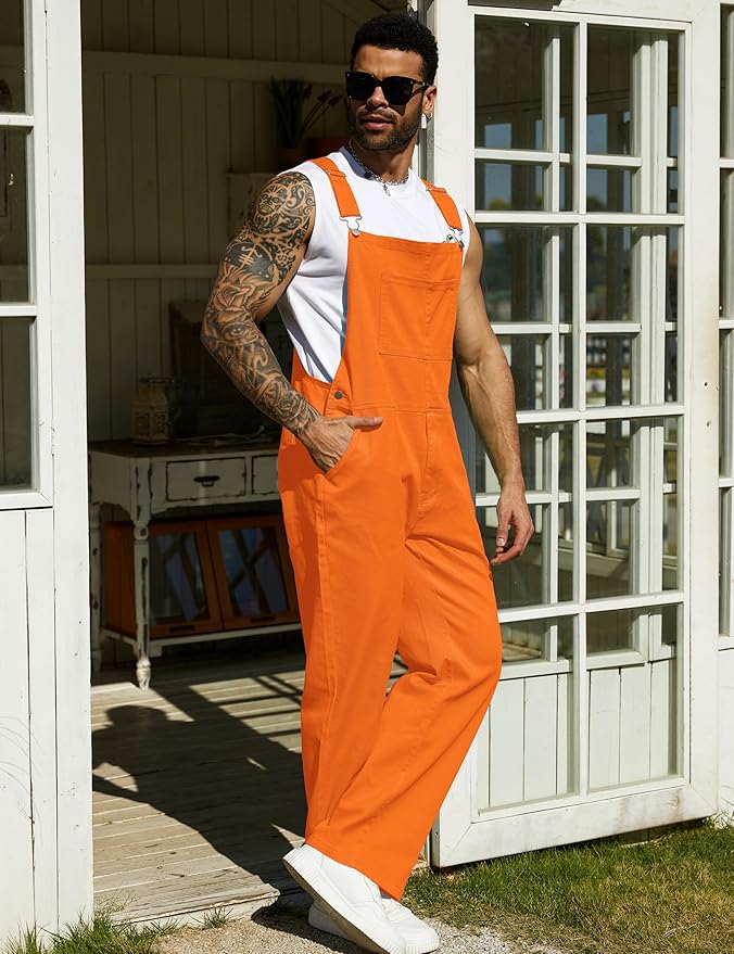 Overalls for Men Fashion Coveralls Work Utility Denim Women Bib Jumpsuit with Pockets