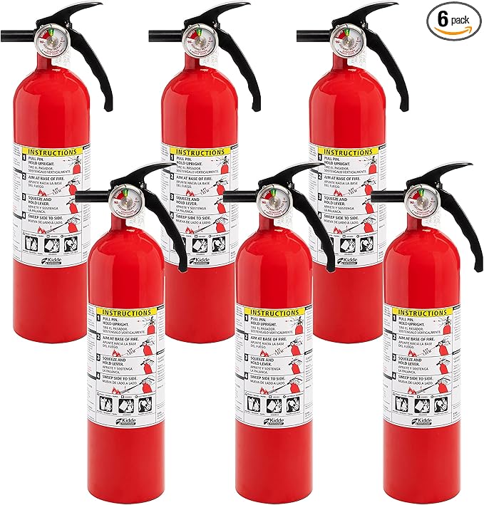 Kidde Multi Purpose Fire Extinguisher for Home, Office, Dorm, Residential, 1A10BC, 6 Pack