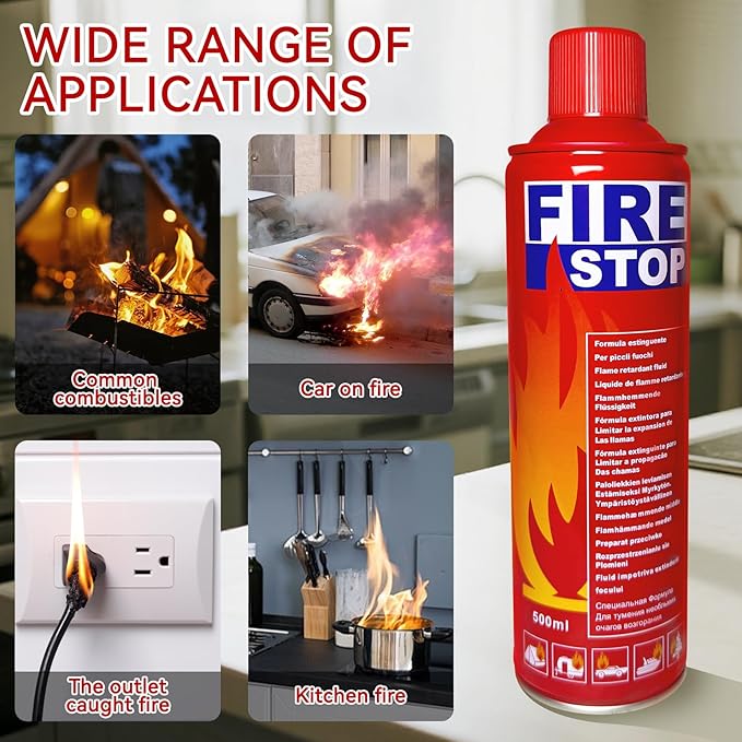 4-Pack Fire Extinguisher with Mount Brackets，Portable for Home, Kitchen, Car, Boat，BBQ -Multi-Purpose Fire Protection