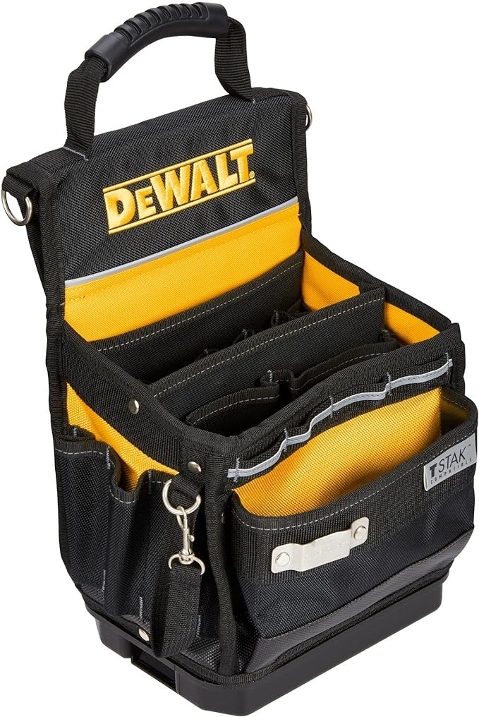DEWALT Tool Bag, Easy Access Small Tool Pouch with Hard Bottom and Carrying Strap (DWST17624)