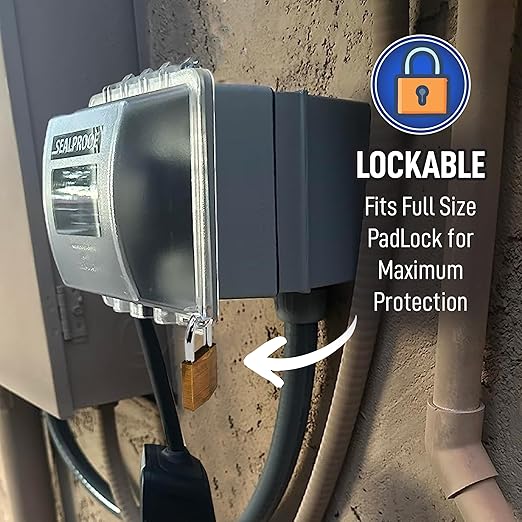 Sealproof 2-Gang Extra Deep Weatherproof in Use Outdoor Outlet Cover with Box Kit, Lockable, UL Extra Duty Compliant, 45 Configurations