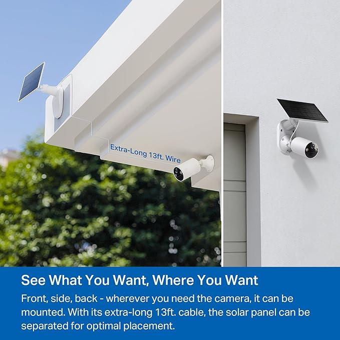Tapo SolarCam 1080p Outdoor Wireless Security Camera - Battery Power with Solar, Person Detection, Subscription-Free Local Storage or Optional Cloud, Works with Alexa & Google Assistant, C402 KIT