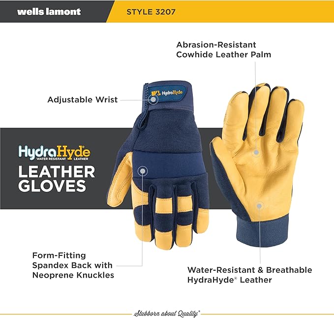 Wells Lamont Industrial Men's Leather Palm Work Gloves
