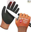 Schwer 12 Pairs ProGuard Highest Level Cut Resistant Work Gloves PR3326 for Extreme Protection，ANSI A9 Cut Gloves with Reinforced Thumb, Non Slip, Breathable, Durable, Touch-screen, Orange S