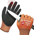 Schwer ProGuard Highest Level Cut Resistant Work Gloves PR3326 for Extreme Protection，ANSI A9 Cut Gloves with Reinforced Thumb, Non Slip, Breathable, Durable, Touch-screen, Orange1 Pair（S）