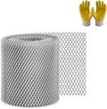 Upgraded Aluminum Gutter Screen Mesh, 4 inch Thicker Gutter Guard Mesh Roll 4" X 60', Rain Gutter Leaf Guard Mesh with Gloves 4 Inch X 60 Feet, 1 Roll