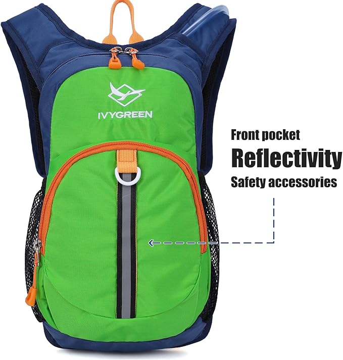 Ivygreen Kids Hydration Backpack, Hiking Backpack for Boys or Girls with 1.5L Water Bladder