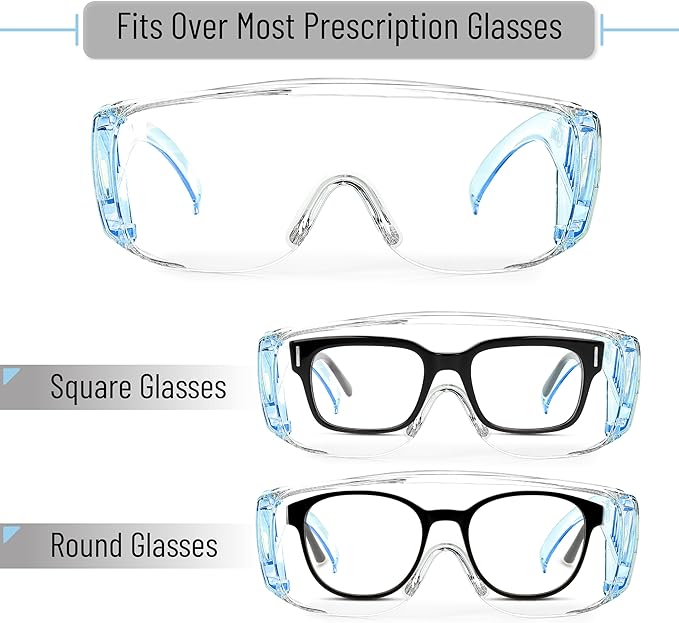 UNCO- Safety Goggles Over Glasses, Protective Goggles, Anti Fog, Work, Safety Glasses Over