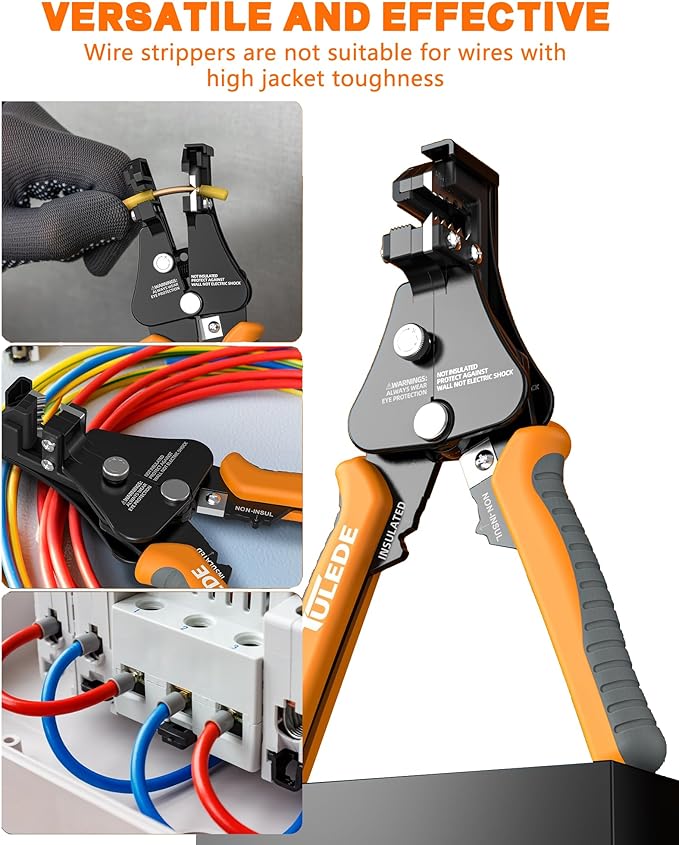 Automatic Wire Stripper, 3 in 1 Stripper/Cutter/Crimping Heavy Duty Multi-Function Wire Strippers Tool for 8-18 AWG Electrical Wire, 7 Inch