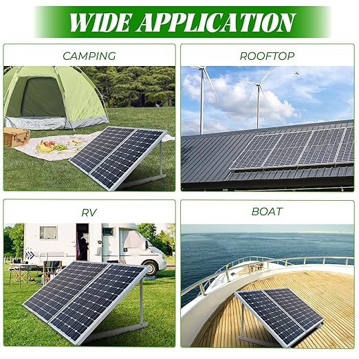 4 Sets 45inch Solar Panel Mounting Brackets, 0 to 90° Adjustable Solar Panel Mounting Rails, Fit for 150 200 400 600 Watt Solar Support Racks with Foldable Tilt Legsnel