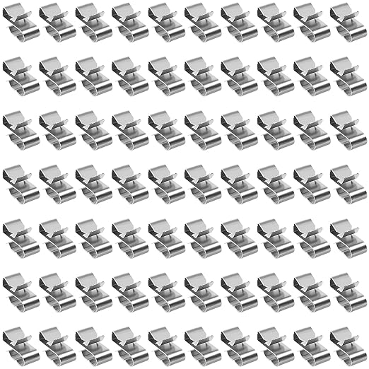 70 PCS Trailer Frame Wire Clips Stainless Steel Clip Metal Cable Clips for PV Wiring Boat Cable Solar Panel Clamps for Automotive Wires Management (Silver)