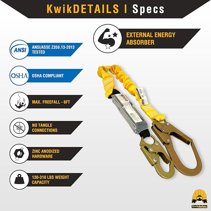 KwikSafety - Charlotte, NC - HURRICANE Safety Harness [3 D-RINGS, BACK SUPPORT] ANSI Tested OSHA Compliant