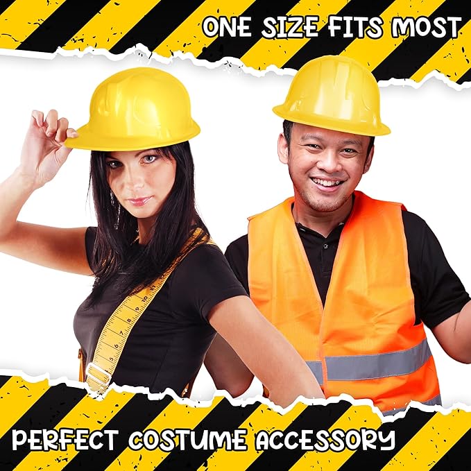 Windy City Novelties 12-Pack Construction Hats - Versatile Party Favors & Costume Accessories Kids Parties & Costume Props