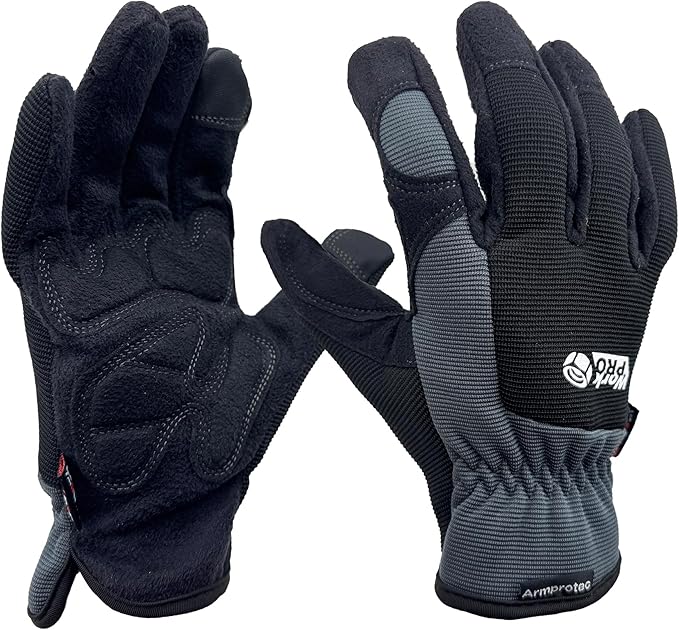 SKYDEER Touch Screen Leather Work Gloves for Women, Impact Protection, Vibration Reduction, Machine Washable Gardening Gloves (SD8821G/M)