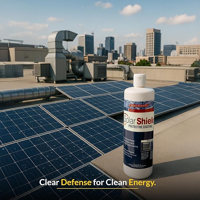Unelko 28322 Solar Shield Protective Coating, 32oz Bottle, Nano-Scale Polymer for Solar Panel Protection, Prevents Soil and Etching, Covers more than 1000sq.ft,Stops Grime & Pollution Build-Up