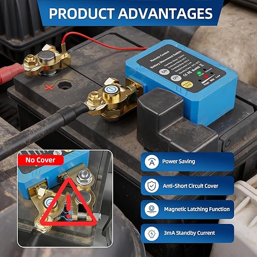 12V 240A Remote Battery Disconnect Switch Kill Switch Automatic Power Shut Off Switch Remote Control Switch for Auto Car Truck Boat