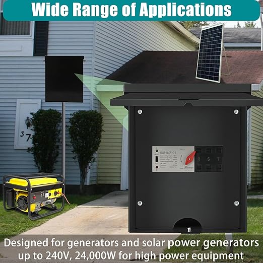 Automatic Transfer Switch, 100 Amp 3 Pole Auto Transfer Switch for Home Generator, 120/240-Volt 24,000W Stronger Stability, for Outdoor and Indoor with Ground, General 60HZ (100A-3P-10 x8 x4)