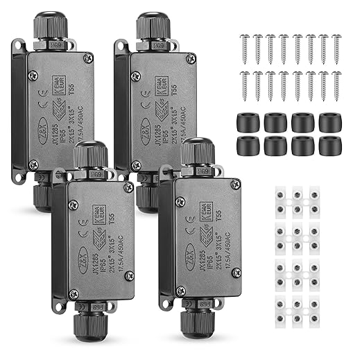 Junction Box - 4 Pack IP65 Waterproof 2 Way PG9 Electrical Junction Box Electrical Boxes Project Enclosure Underground Cable Line Wires Power Cord Connector Protection