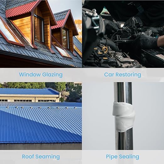 TAPEBEAR Black Butyl Tape RV Tape 3/4" x 30' x 1/8" Butyl Marine Sealant Tape, Window Glazing Putty Tape Double Sided Auto Butyl Window Sealant Caulking for Boat, EPDM Roof, Pool, 4Rolls