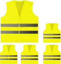 PeerBasics Safety Vests 5 Pack - Yellow Reflective High Visibility, Men Women