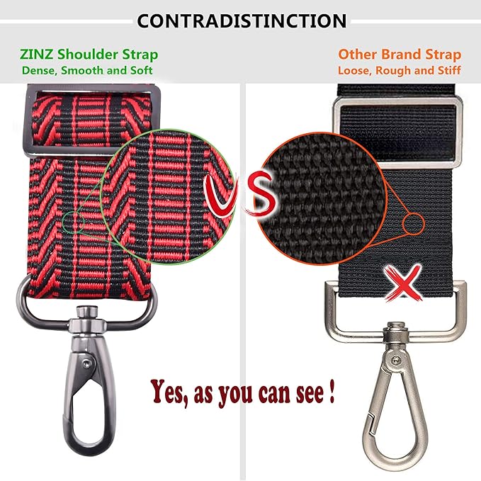ZINZ Bag Shoulder Strap, Padded Adjustable Shoulder Strap Replacement