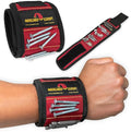 MagnoGrip Magnetic Wristband for Holding Screws, Nails, Drill Bits, Super Strong Magnets, Adjustable Strap, Essential Tool for DIYers, Handyman, Mechanics, Construction & Home Improvement - Red