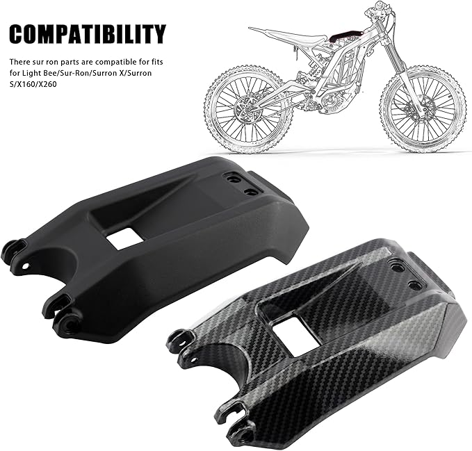Motorcycle Battery Cover Electric Dirt Bike Battery Guards Protect for Surron Light Bee X/Surron Light Bee S/X160/X260-Imitation Carbon Fiber