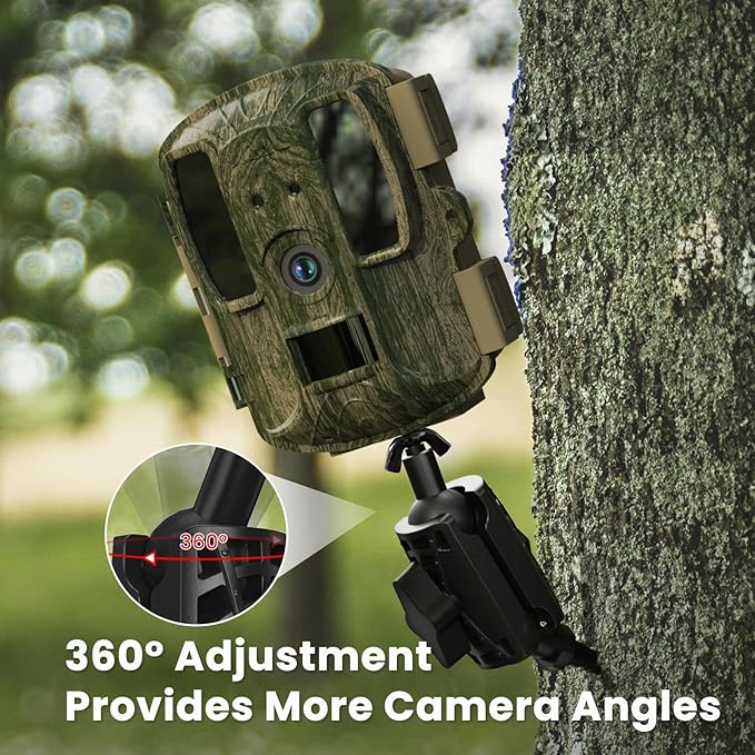 Adjustable Trail Camera Tree Mount: Game & Hunting Camera Outdoor Mounting Bracket Holder with Double 360° Swivel Tilt Ball Joints, 4 Pack