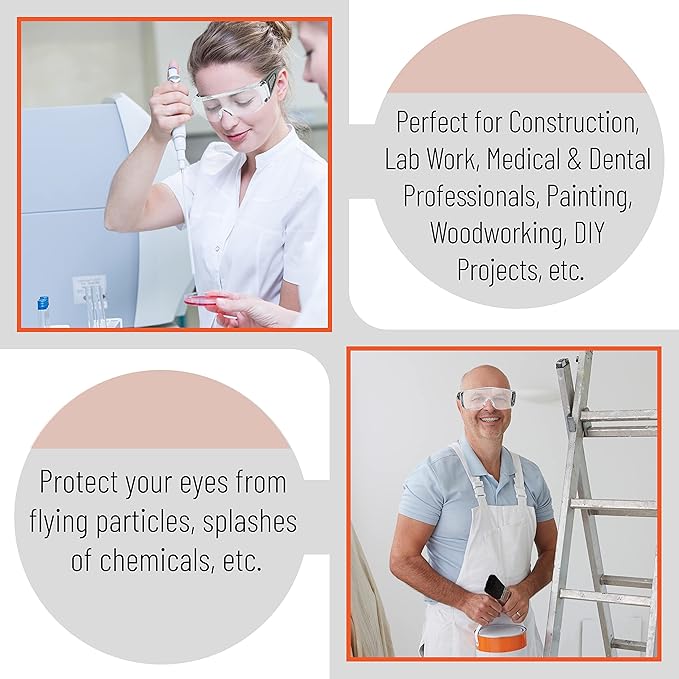 UNCO- Safety Goggles Over Glasses, Protective Goggles, Anti Fog, Work, Safety Glasses Over