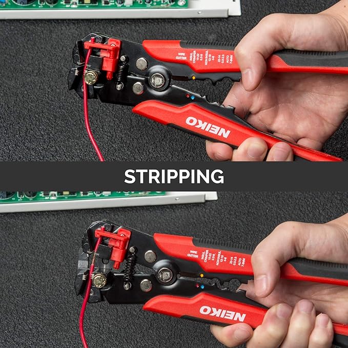 NEIKO 01924A 3-in-1 Automatic Wire Stripper, Cutter, and Crimping Tool, Auto Self-Adjusting Pliers that Cut up to 10 AWG