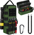 Heavy Duty Small Tool Bags for Men with Carabiner,Tactical Tool Pouch Bag,Portable Utility Tools Storage Organizer Case with Shoulder Strap for EDC,Motorcycle,Camping,Road Trip,Electricians,Green