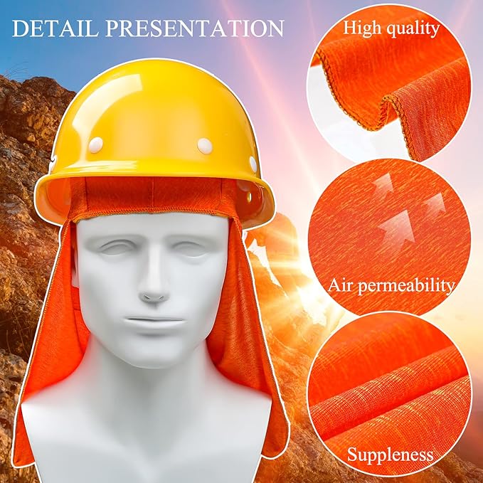 Sintege 6 Pieces Hard Hat Sun Shade Cooling Skull Cap Sun Neck Protector Quick Dry Neck Shade for Women Men