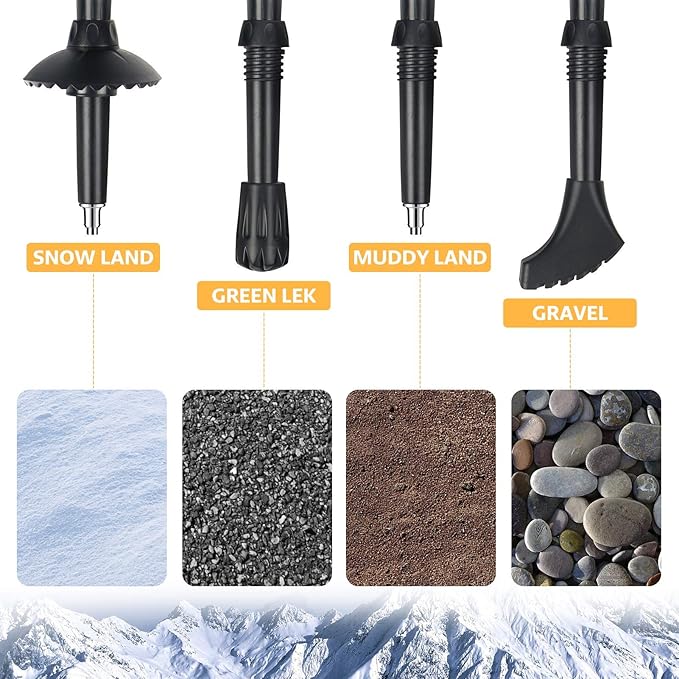 Covacure Trekking Poles Collapsible Hiking Poles - Aluminum Alloy 7075 Trekking Sticks with Quick Lock System, Telescopic, Collapsible, Ultralight for Hiking, Camping & Backpacking