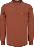 BOCOMAL Men's FR Shirts Long Sleeve Crewneck EX Soft Heather Series 6oz Midweight Flame Resistant Work T Shirt CAT2