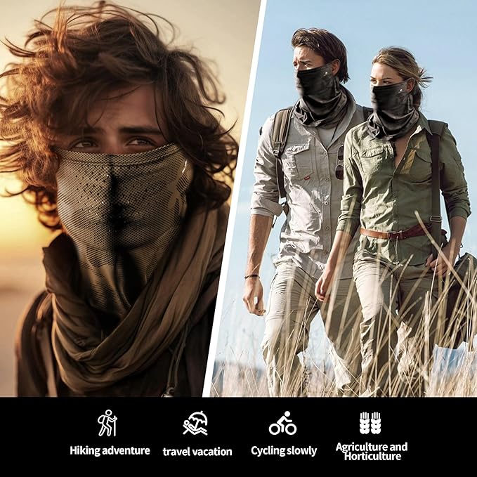 Summer UV Protection Cooling Neck Gaiter Face Clothing Neck Gaiter Mask Scarf Sunscreen Breathable(White/Black)