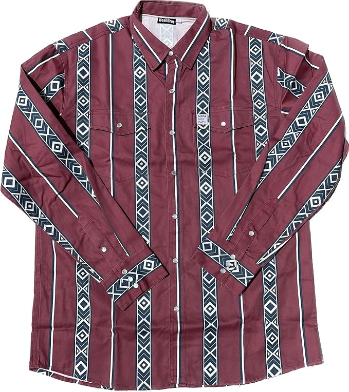 WoahBros FR Shirts for Men, 8oz Midweight Flame Resistant Welding Shirt, 100% Cotton, Pearl Snap Buttons - CAT2/NFPA2112