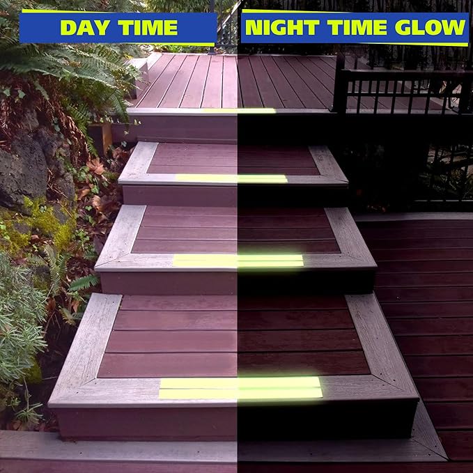 Gaffer Power Anti Slip Tape | Glow in The Dark | Non-Slip Safety Friction Tape | Waterproof Outdoor | Home, Commercial & Industrial Use, Stair Tread, Ladders | Clear Grip Tape | 2 in x 30 Ft