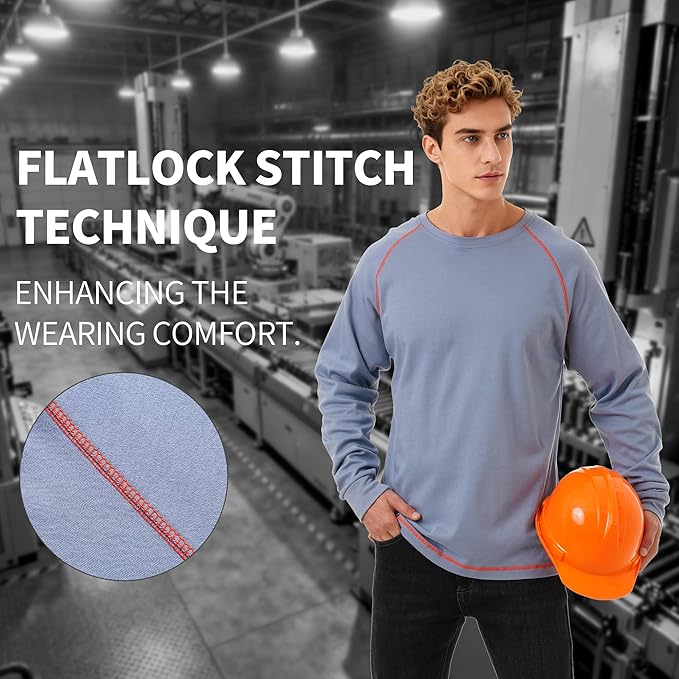 FR Shirts for Men 6 oz Hi Vis Fire Resistant Flame Resistant Long Sleeve Shirts High Visibility Cotton Welding Shirt CAT2