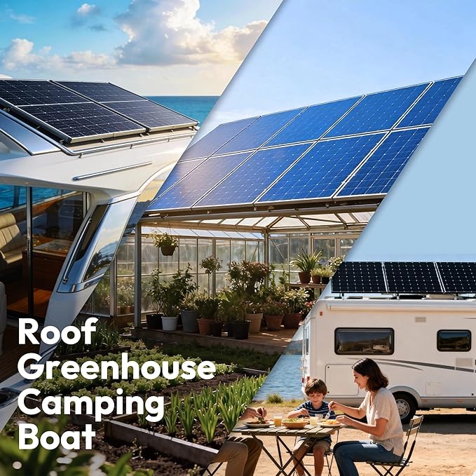 JJN 200 Watt Solar Panels, 12V 100W Solar Panel 2PCS,10BB Monocrystalline 23% High Efficiency PV Module Power Charger for RV, Home, Farm, Boat, Caravan and Off-Grid Applications