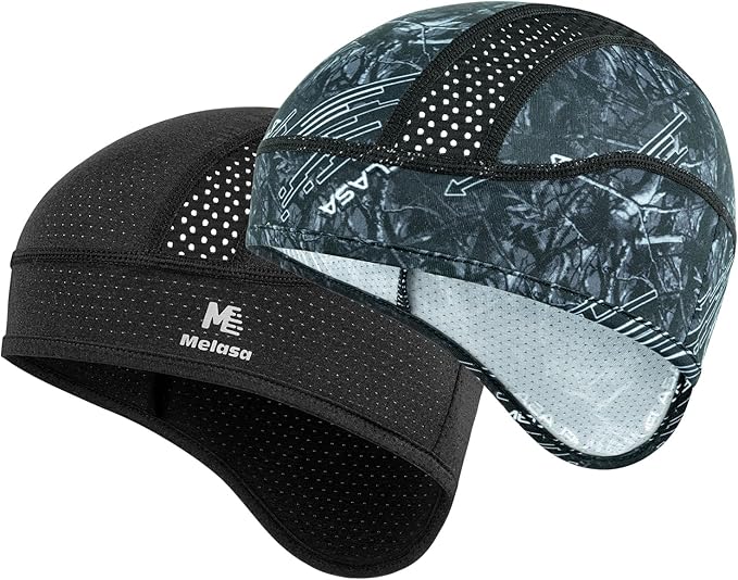 MELASA Skull Cap Cooling Helmet Liner for Hard Hat with Neck Extension Sun Protection Mesh Breathable Sweat Cap for Men Women