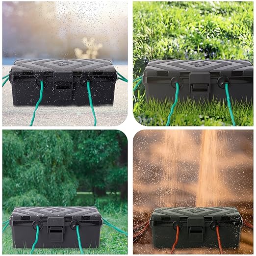 Medium Outdoor Electrical Box Waterproof (10''X 5''X4''),Extension Cord Cover,Weatherproof Electrical Box,Outlet Cover,Protect Plug,Socket,Power Strip,Light Decoration,LAN Routers or Complex Wiring