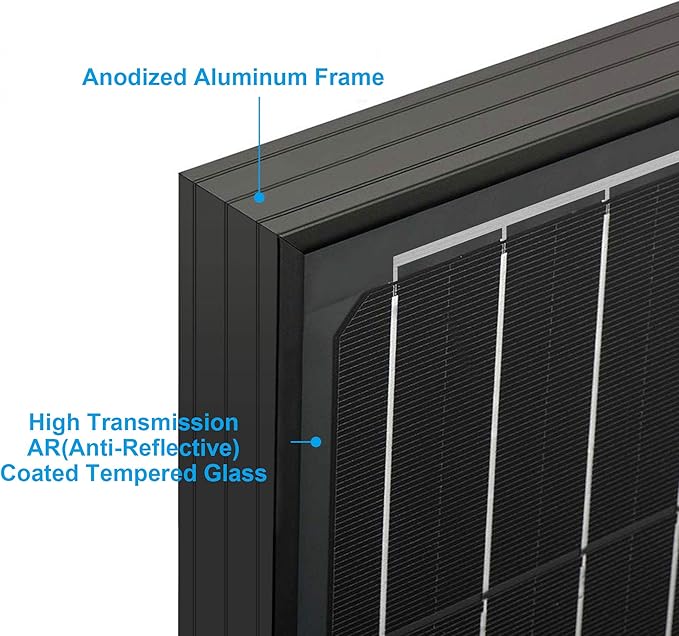 Solar Panel 200 Watt 12 Volt Monocrystalline – High Efficiency 200W 12V Solar Panel, Waterproof Junction Box, Off-Grid Battery Charger for RV, Boat, Cabin, Camper & Home Backup Power System